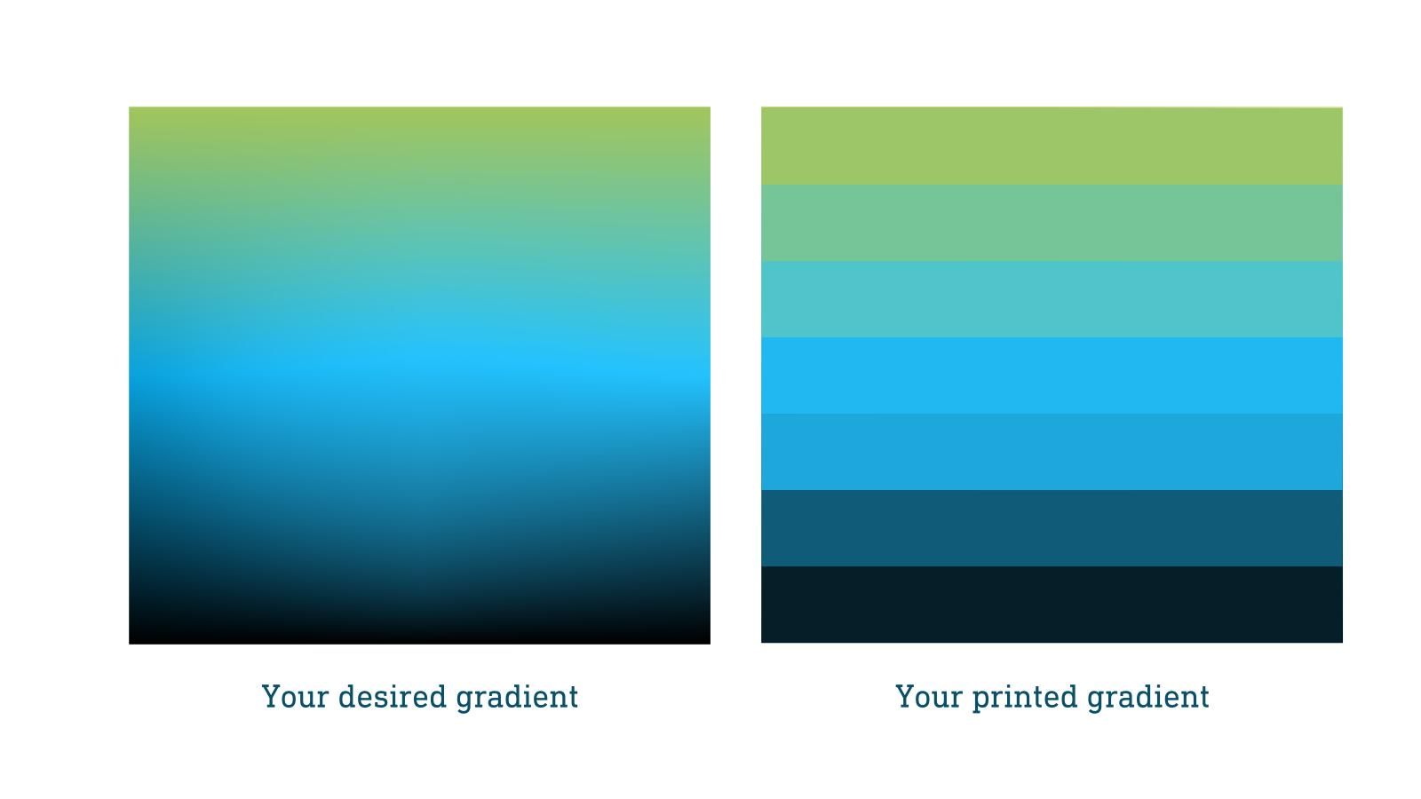 Contoh banding pada digital printing berupa garis horizontal dan perubahan warna pada hasil cetak